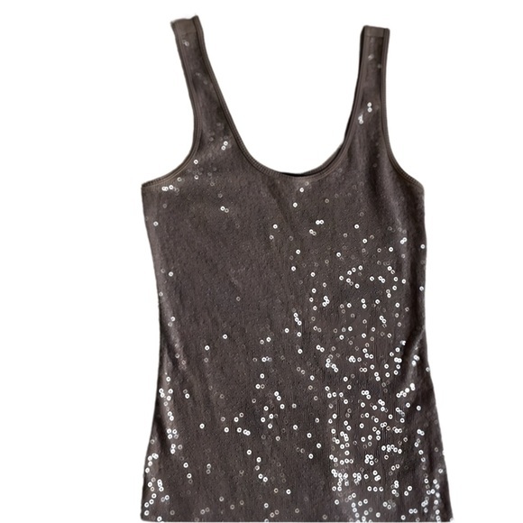 HPx1 🏆 Lost in the Shimmer: Express Sequin Tank in XS, Neutral Brown - Picture 2 of 5